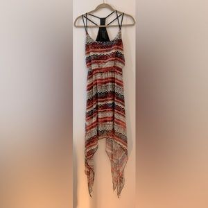 Boho Handkerchief Hem Dress Flowy Strappy Summer Dress Size M